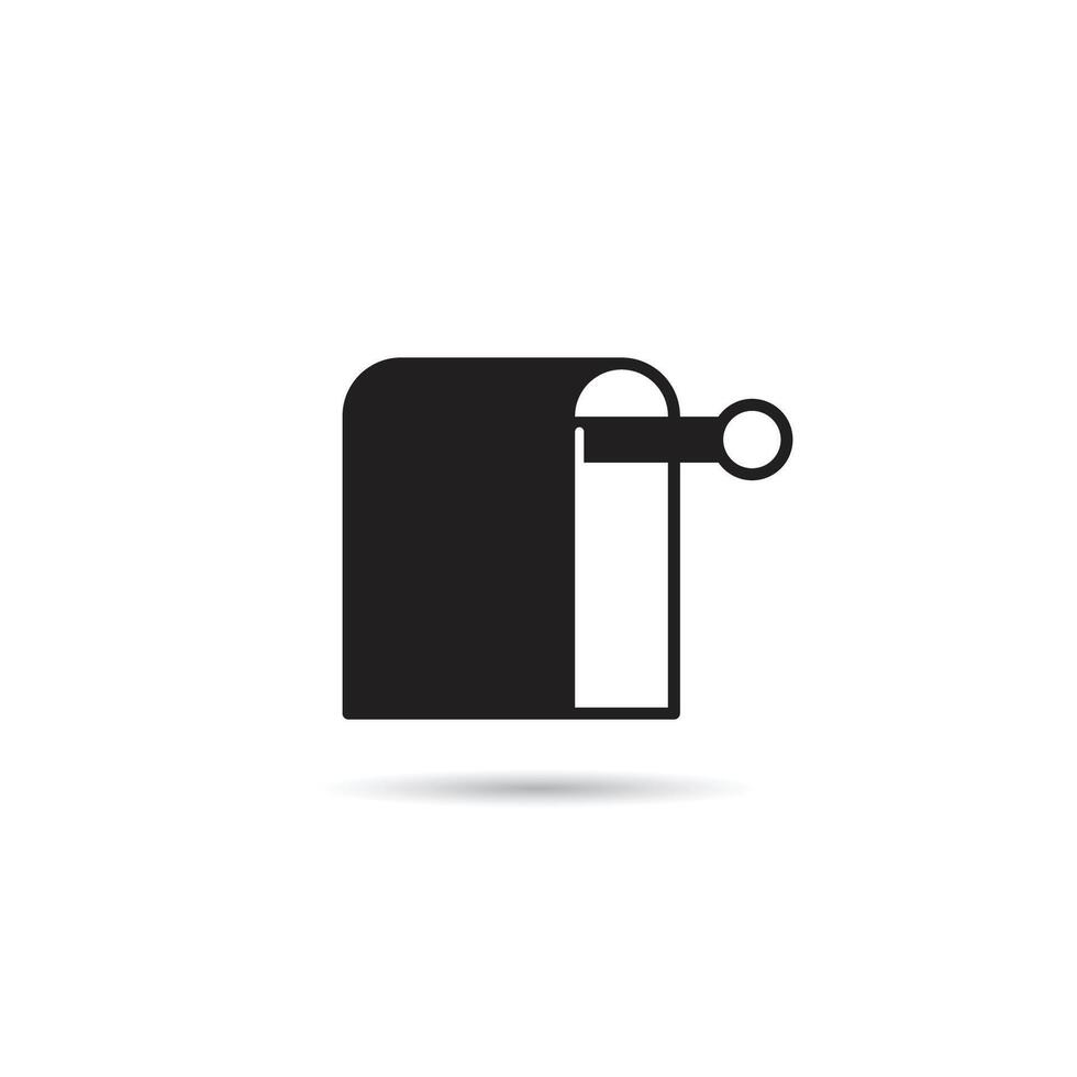 towel on hanger icon on white background vector