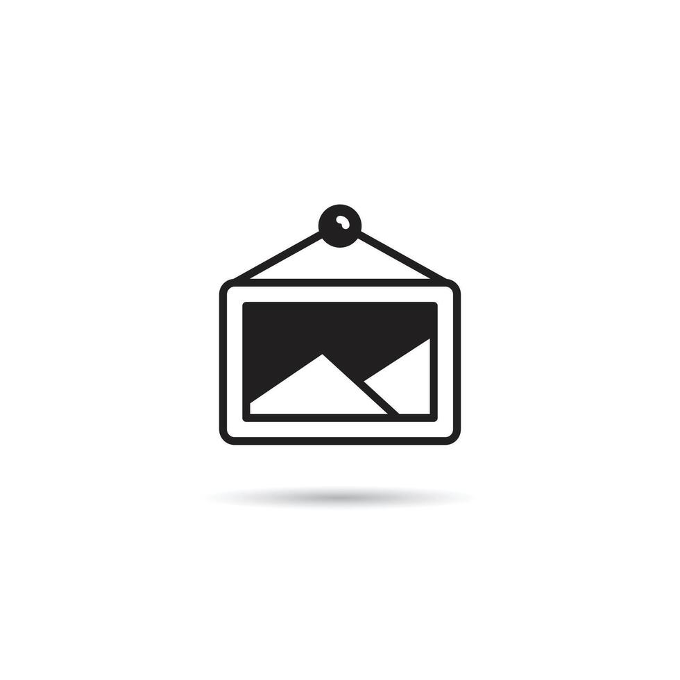 hanging photo frame icon illustration vector