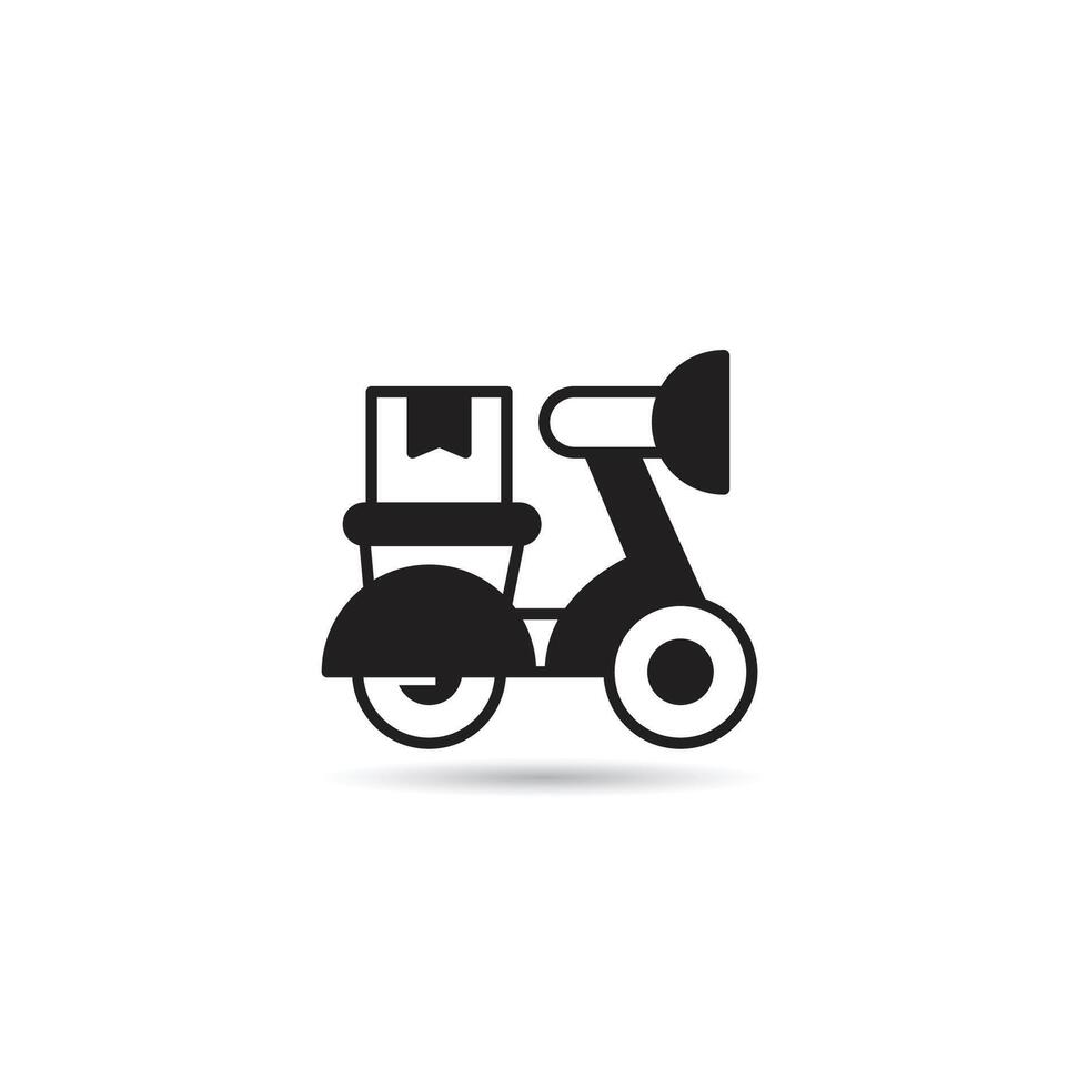 scooter and box icon on white background vector