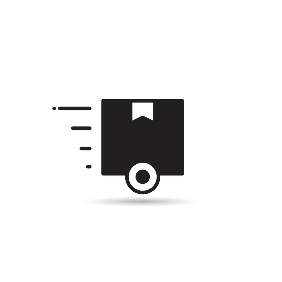 box with wheel icon on white background vector