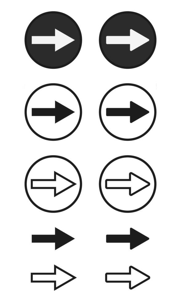 Set arrows icon isolated on white background. vector