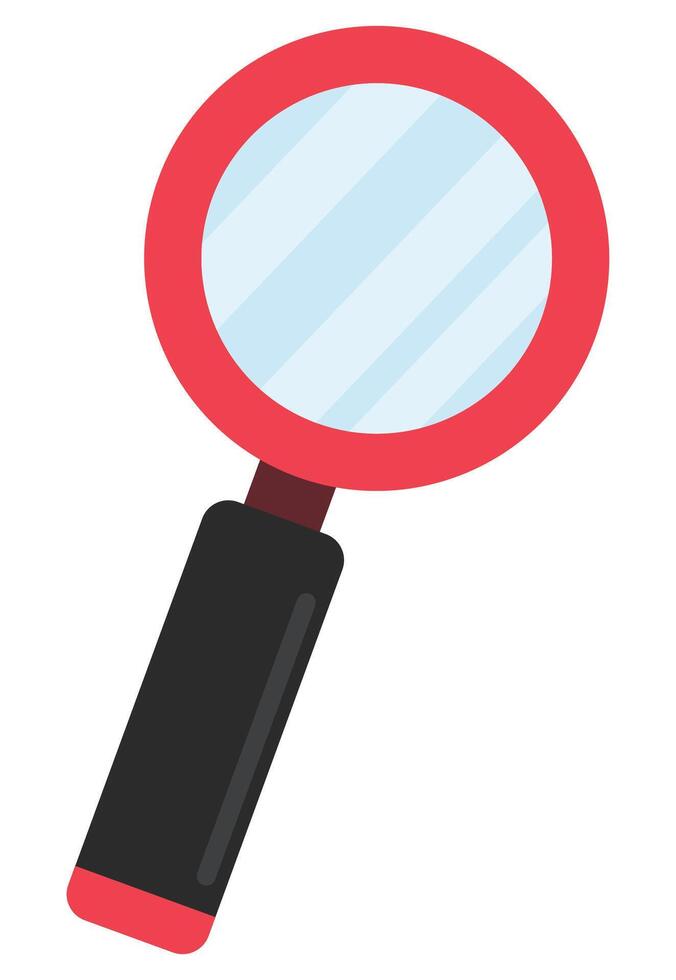 Magnify glass flat cartoon illustration isolated on white background. vector