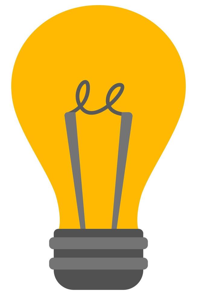 Light bulb flat icon isolated on white background. vector