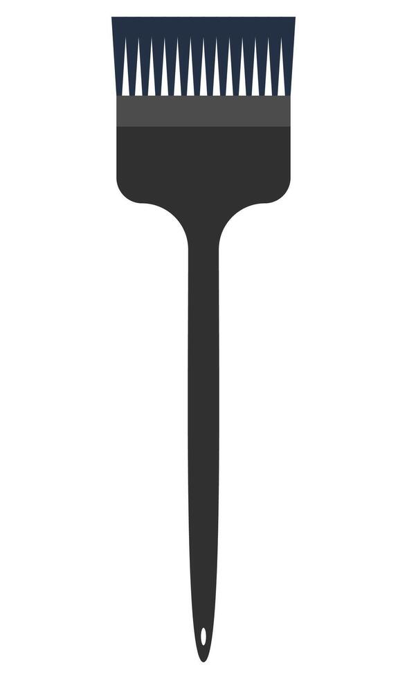 Hair coloring brush with comb in flat illustration isolated on white background. vector
