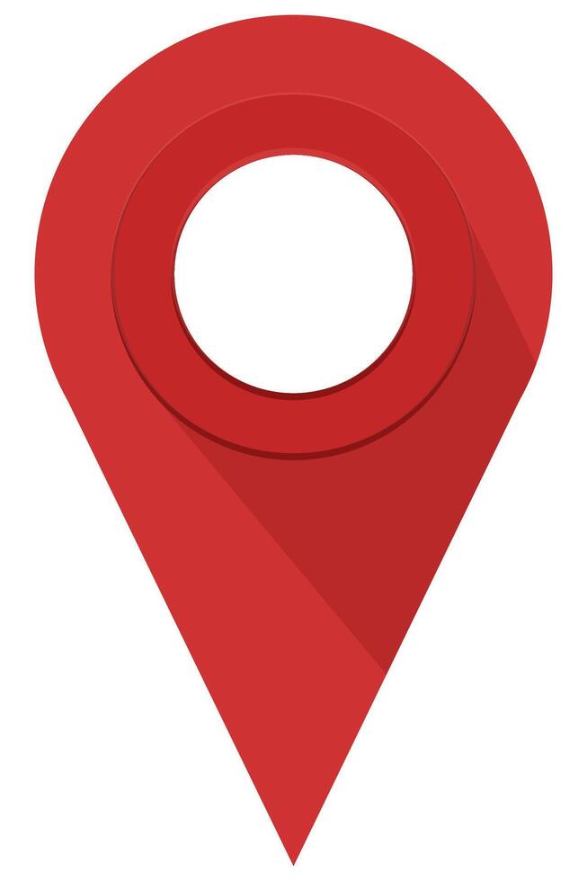 Map pointer with red color isolated on white background vector