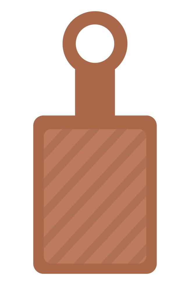 Flat icon of wooden cutting board isolated on white background. vector