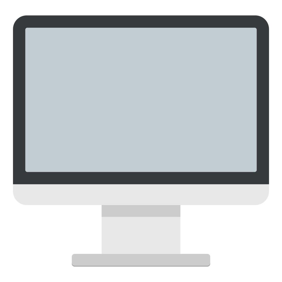 Modern monitor flat icon isolated on white background. vector