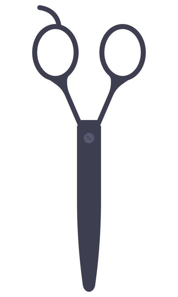 Flat icon of scissors with black handles isolated on a white background. vector