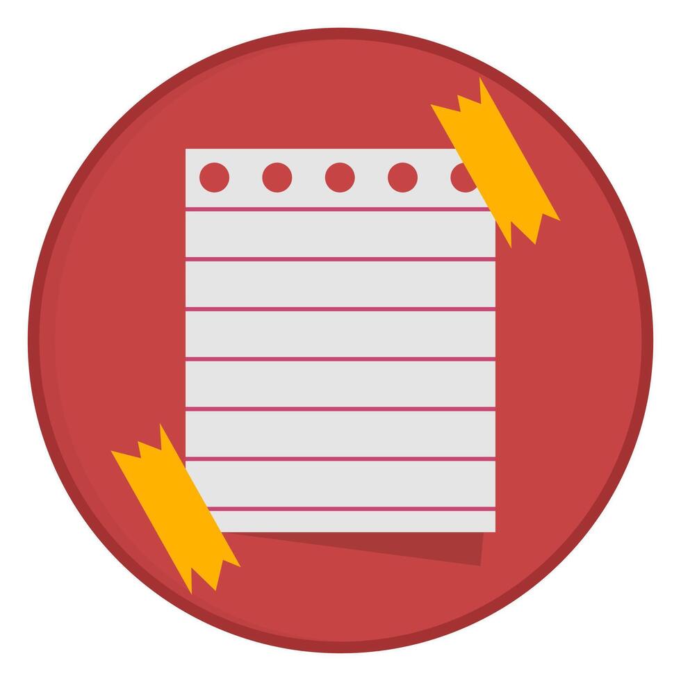 Notepad cartoon flat icon isolated on white background. vector