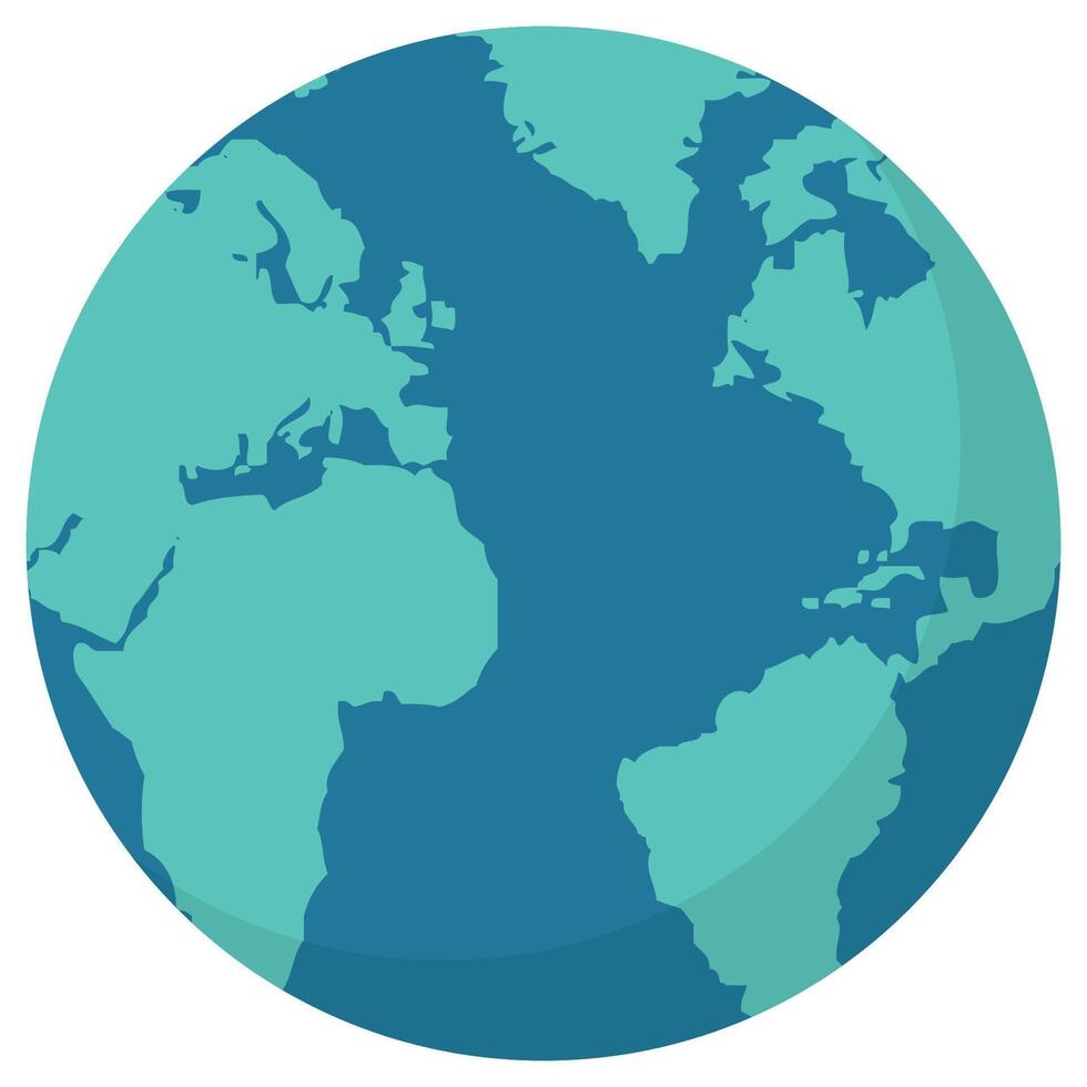 Flat illustration of world globe isolated on white background. vector
