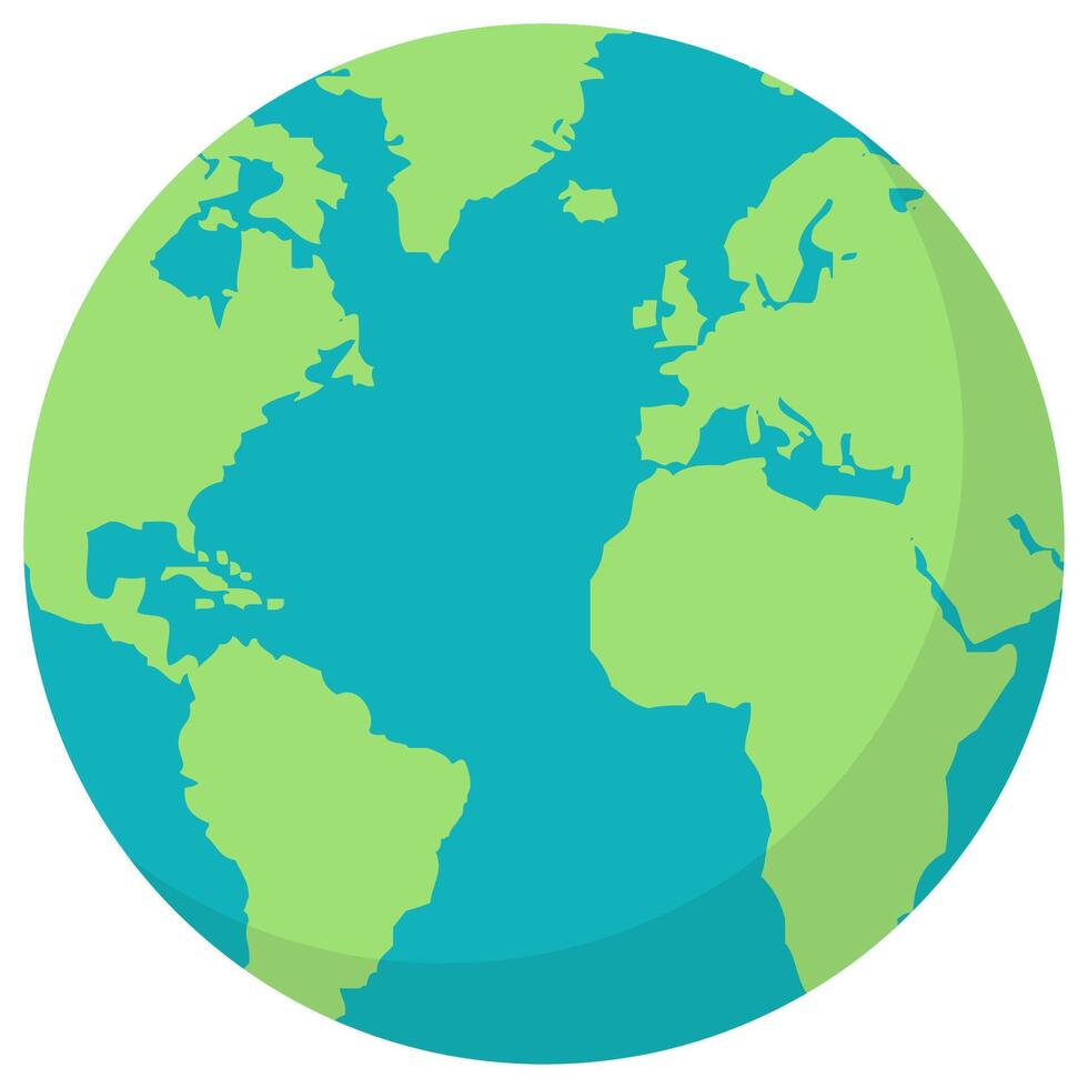 Planet earth flat icon isolated on white background. vector