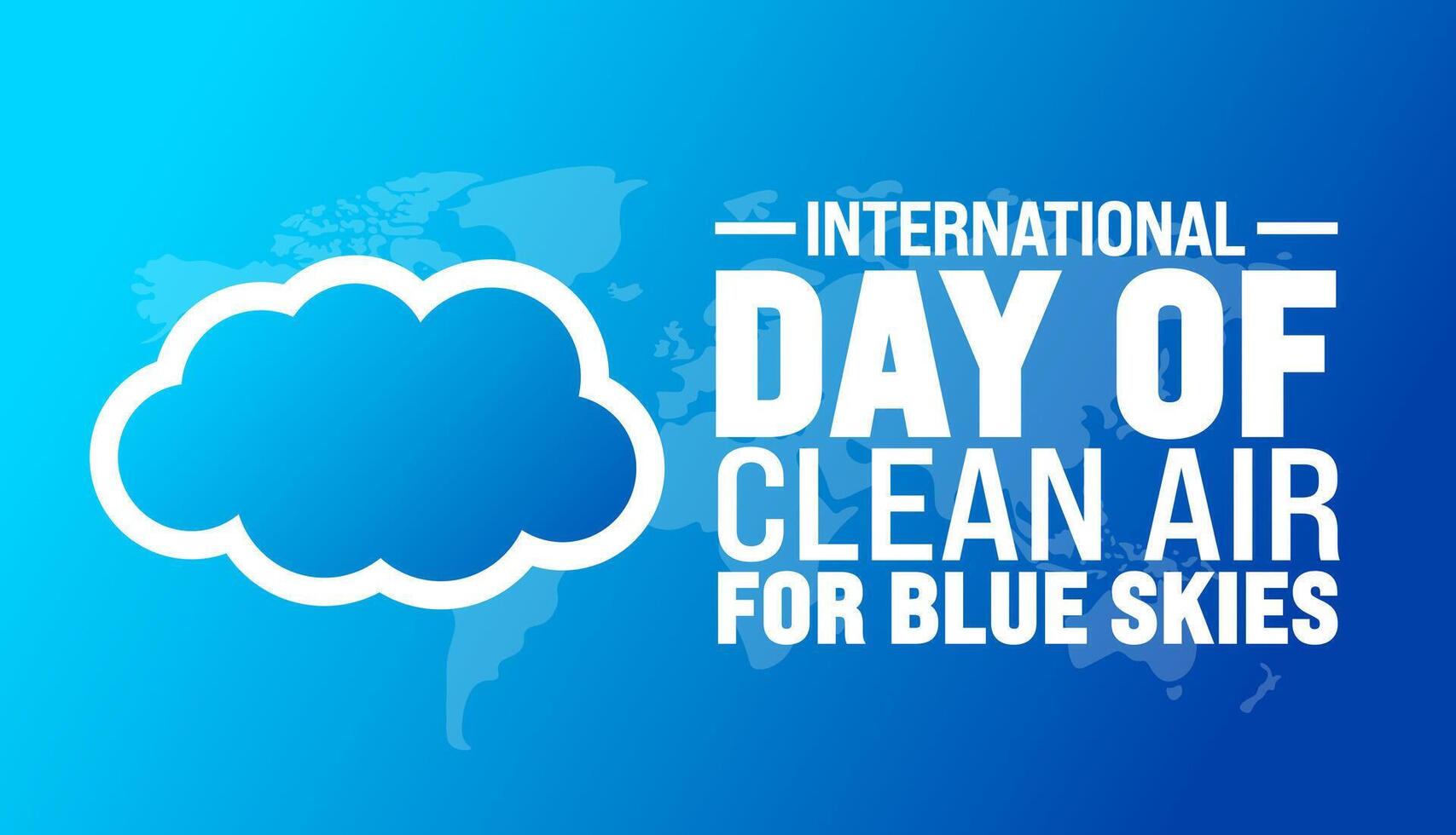 International Day of Clean Air for Blue Skies background or banner design template. Holiday concept. Template for background, banner, card, poster, placard, design template with unique shapes. vector