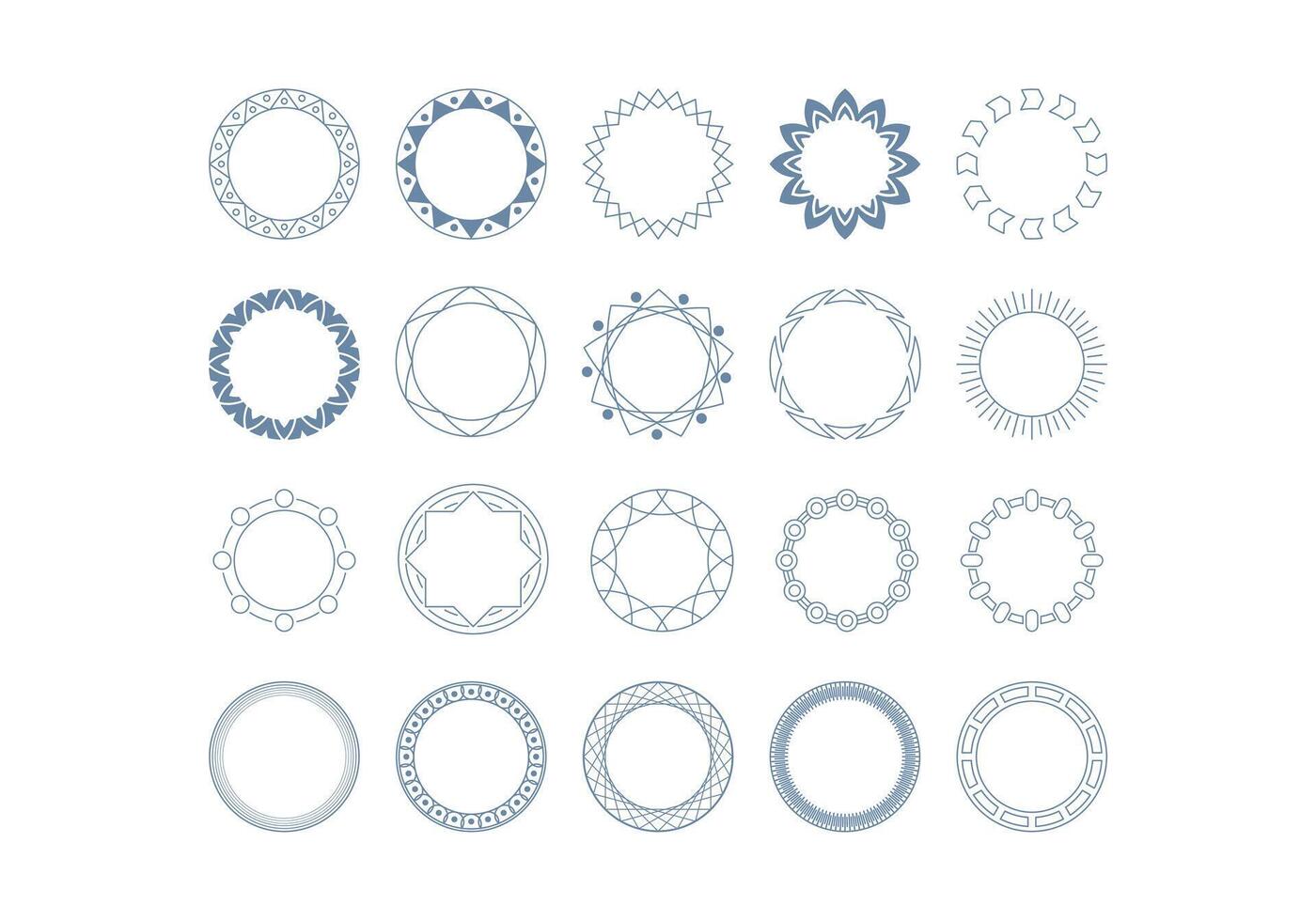 Circle Frame Element Set vector