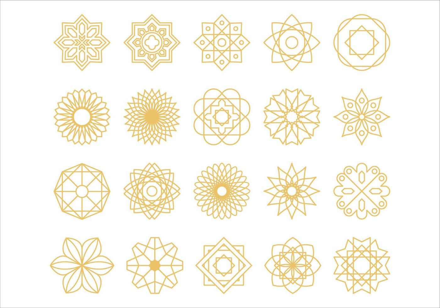 Arabic Pattern Element Set vector