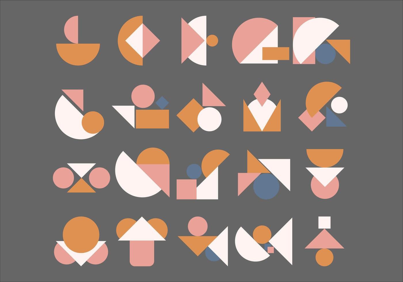 Abstract Geometric Shape Set vector