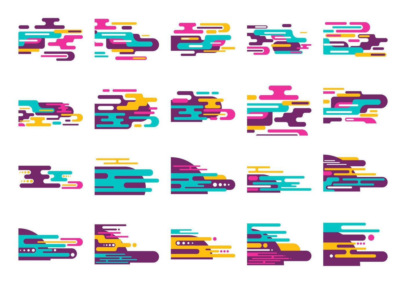 Modern Abstract Geometric Element Set vector