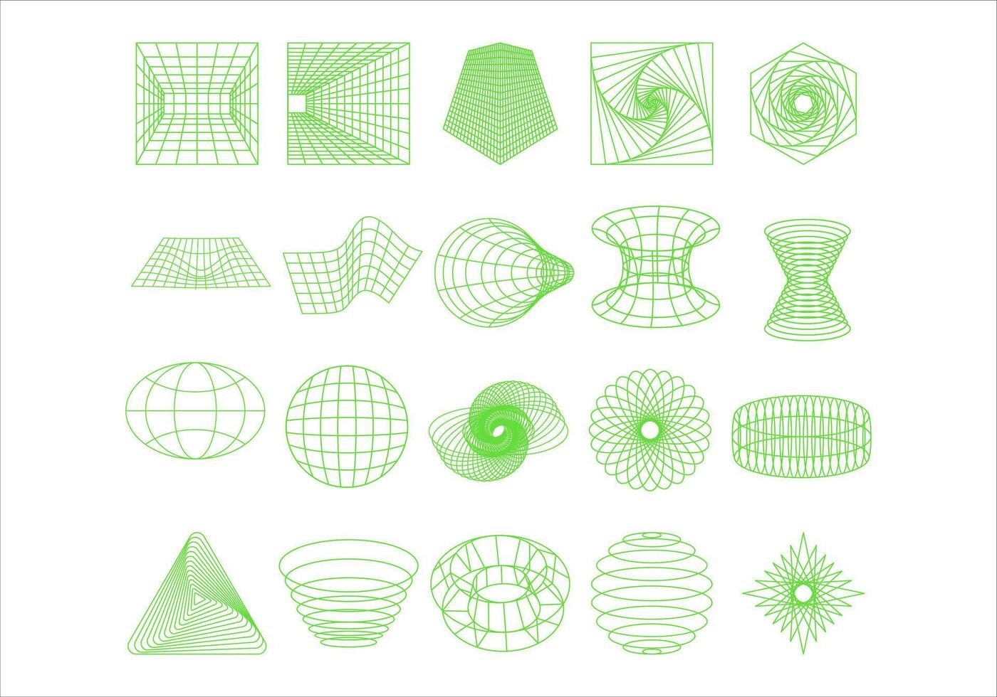 Abstract Futuristic Shape Element Set vector