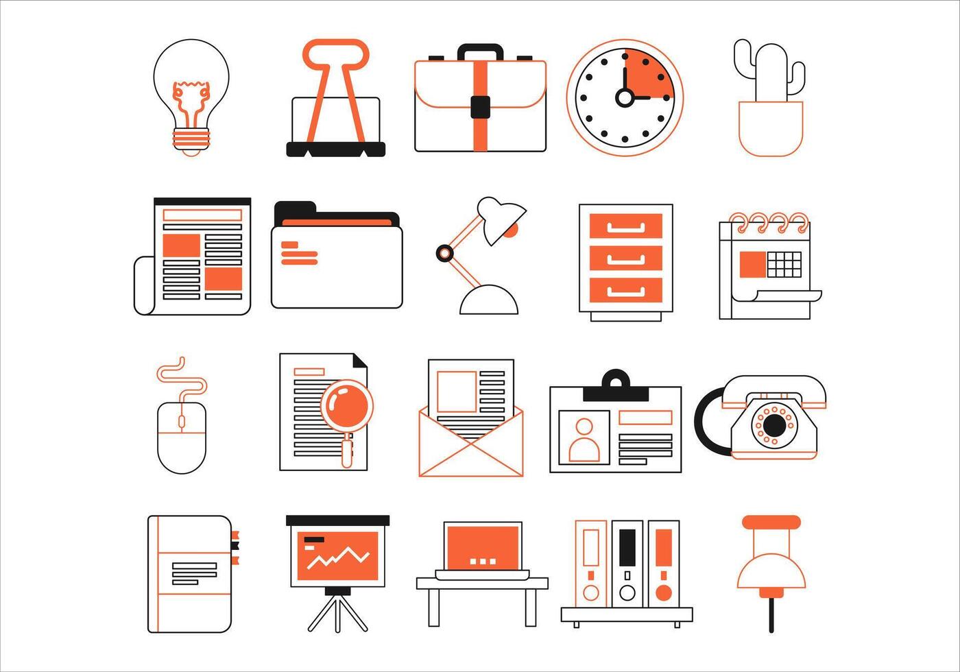 Office Goods Icon Element Set vector