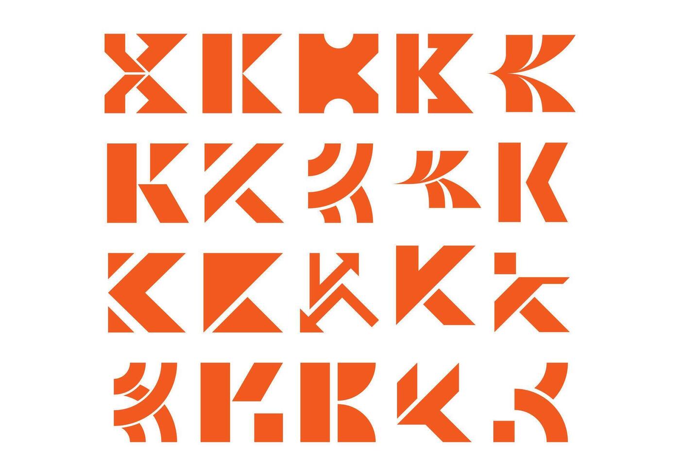 Letter K Logotype Element Set vector