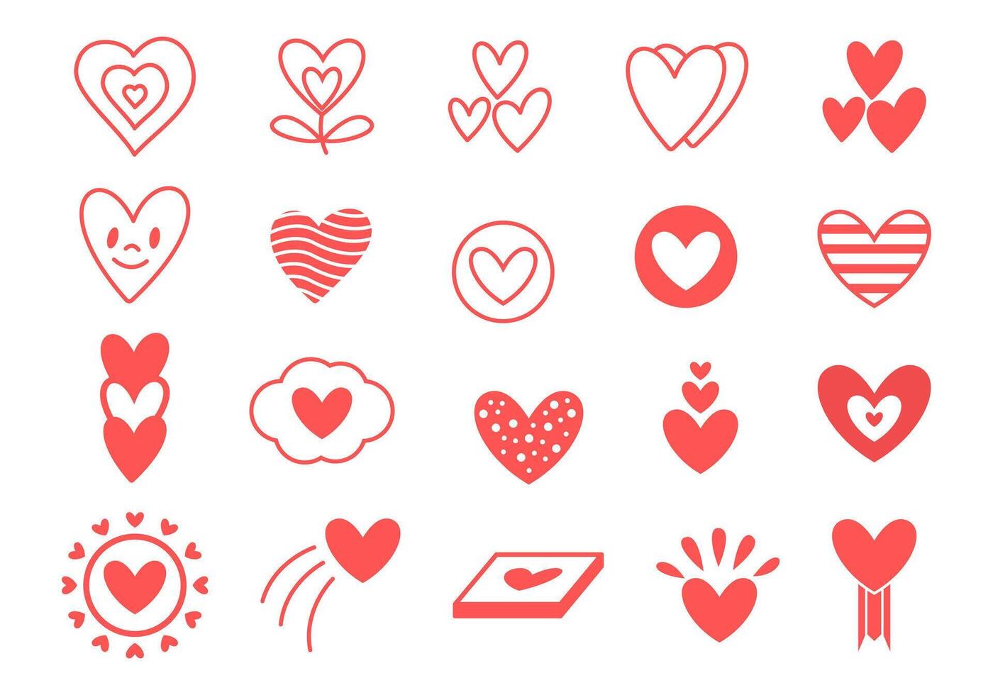 Valentine Love Element Icon Set vector
