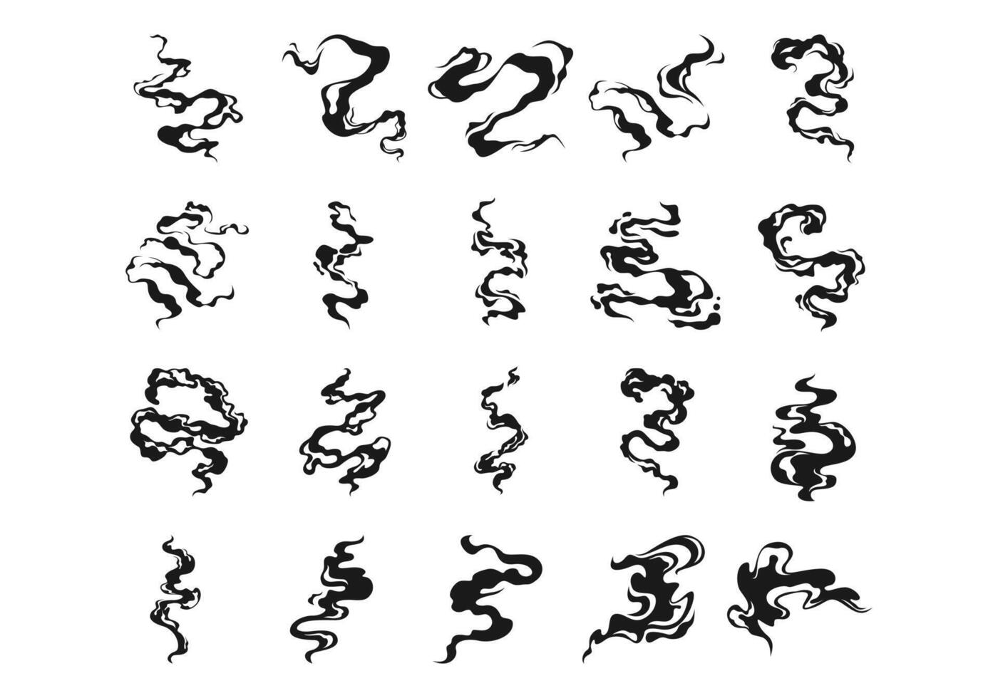 Smoke Steaming Illustration Element Set vector