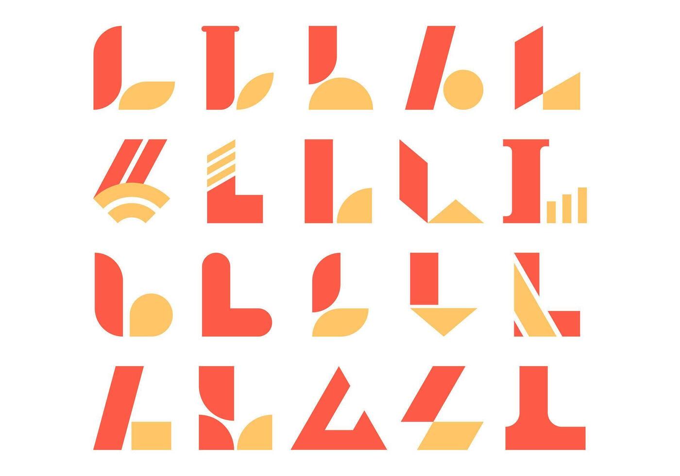 Letter L Logotype Element Set vector