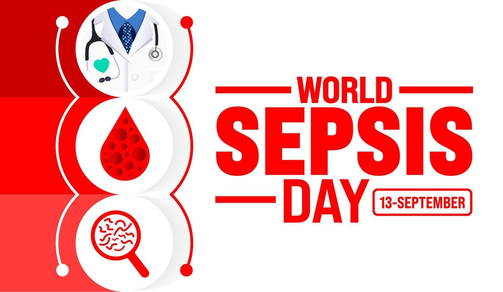 World Sepsis day background or banner design template. Holiday concept. Template for background, banner, card, poster, placard, design template with unique shapes with standard color. vector