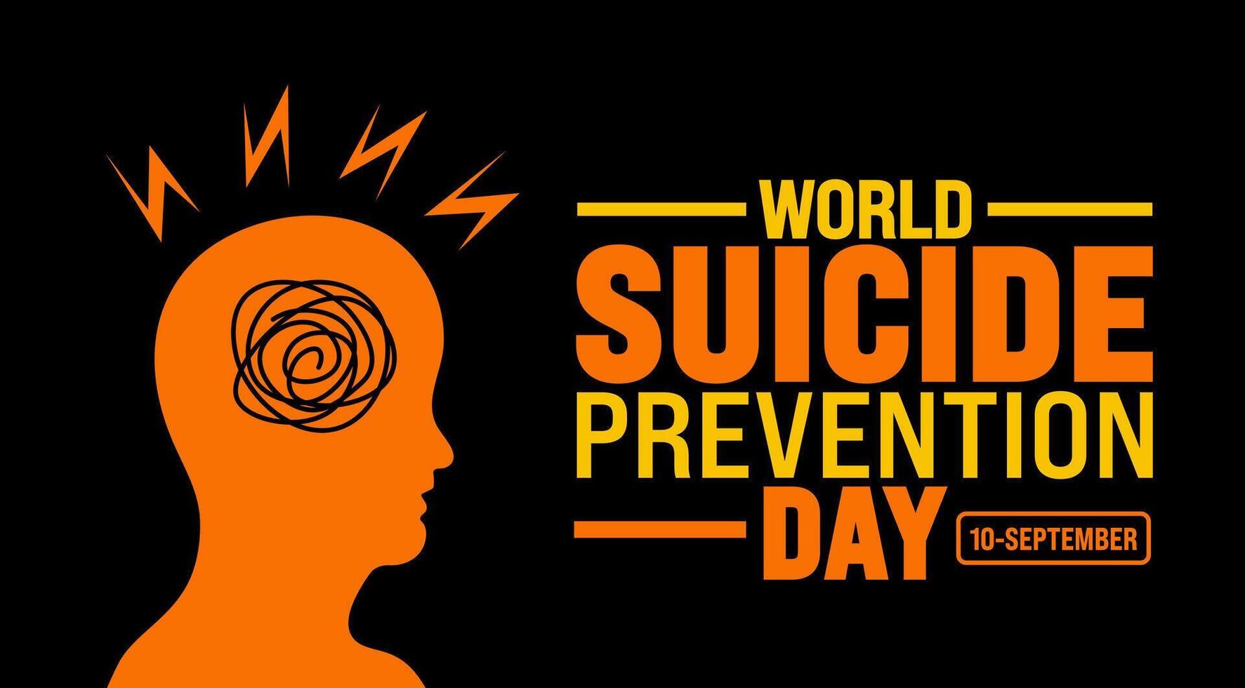 World Suicide prevention day background or banner design template. Holiday concept. Template for background, banner, card, poster, placard, design template with unique shapes with standard color. vector