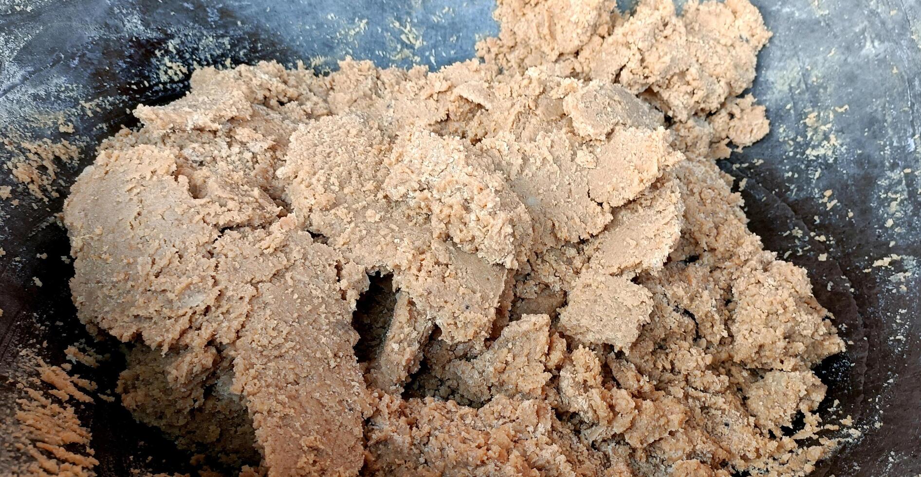 Lot of pudding kept in a big pan photo