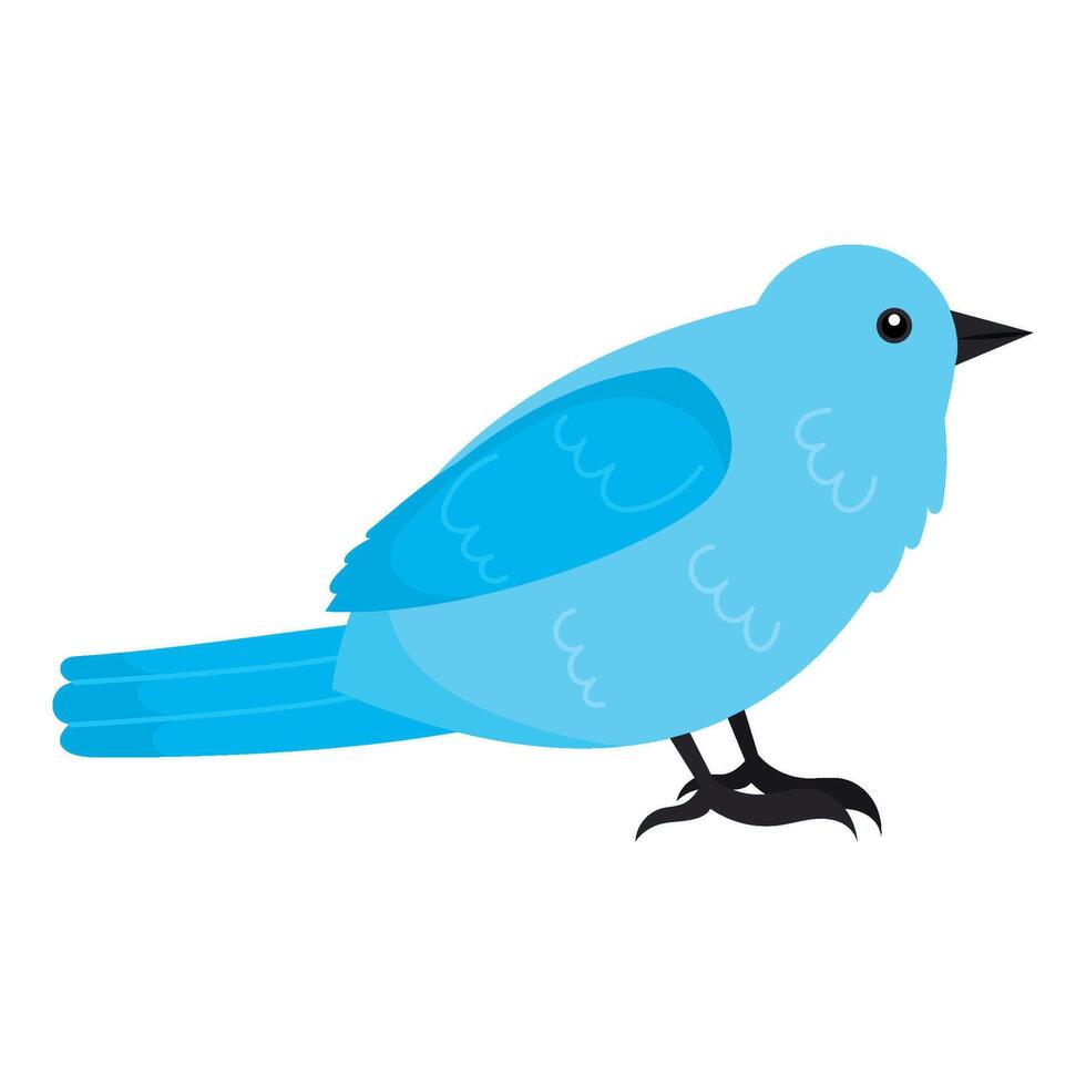 A cartoon blue bird with long legs and a long tail vector