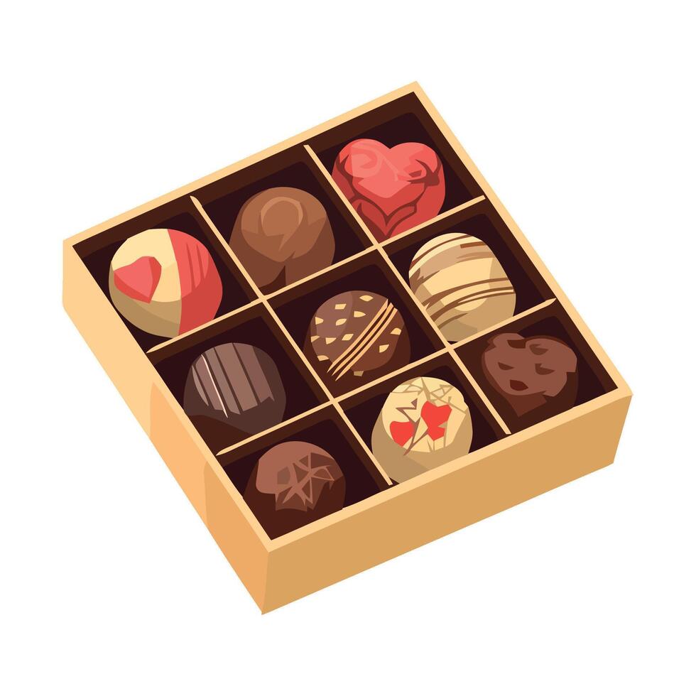 Chocolates in a box illustration vector