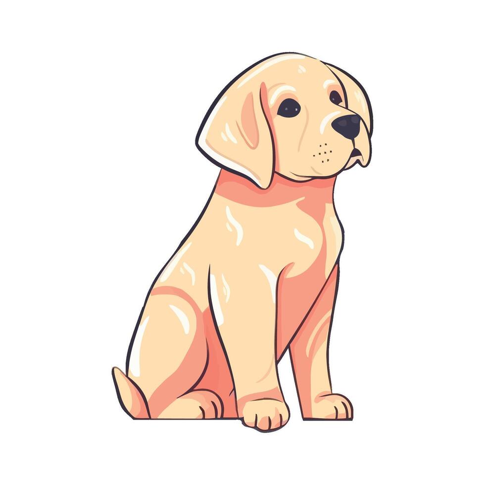 A cartoon dog sitting on a white background vector