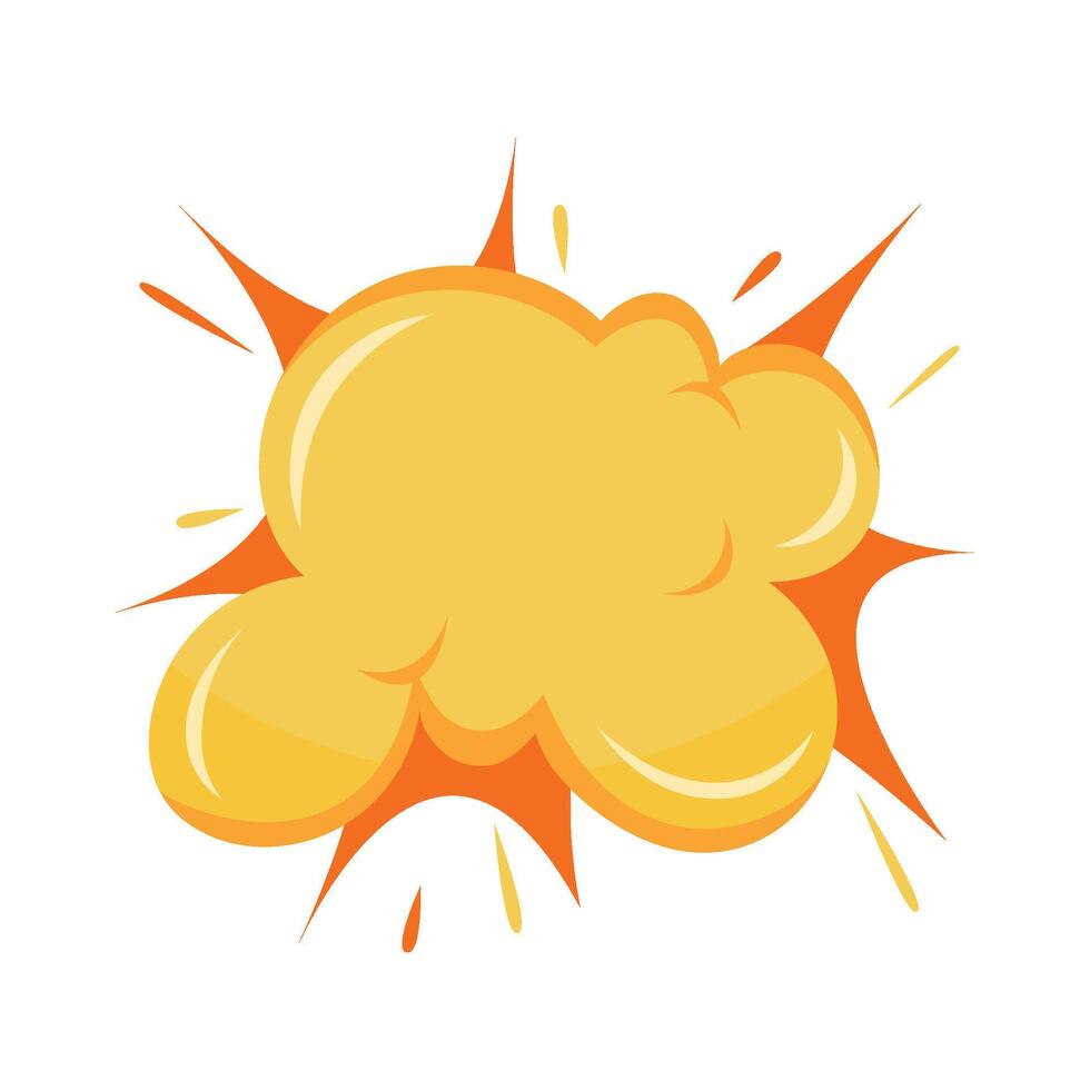 A cartoon explosion with a yellow cloud vector