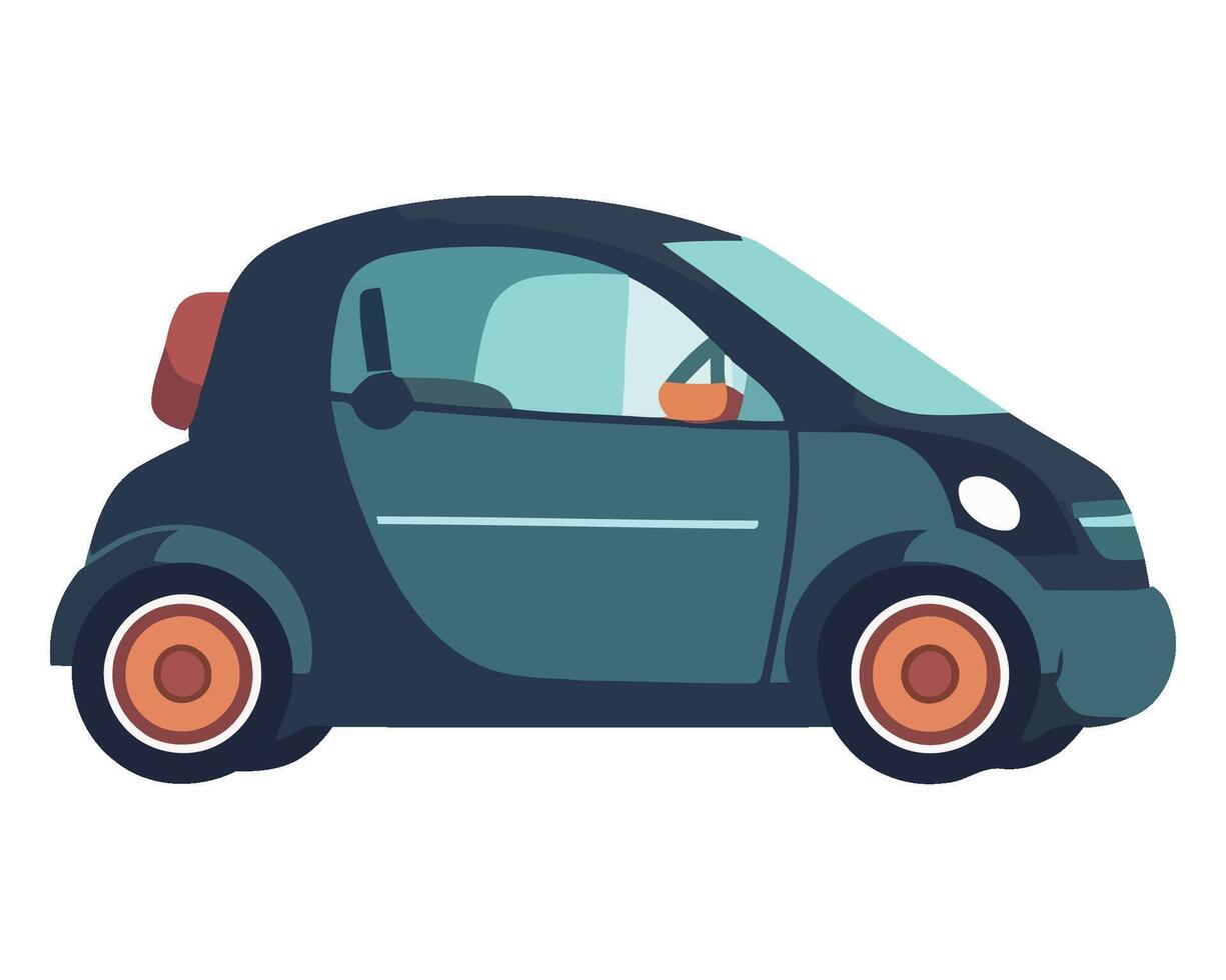 A small car with orange wheels on a white background vector