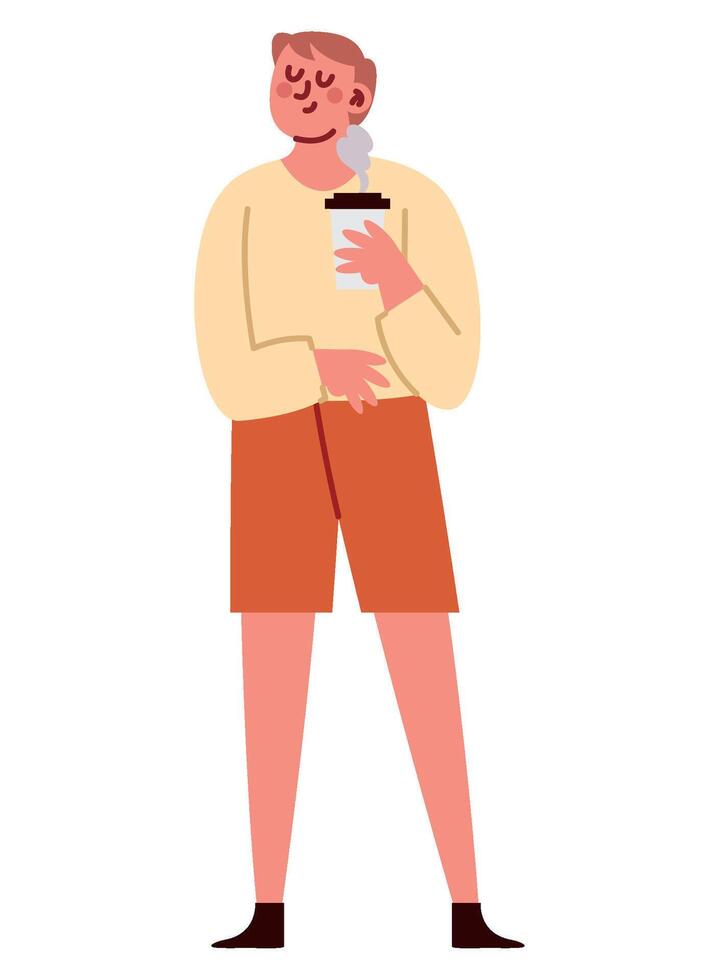 Man with coffee illustration vector