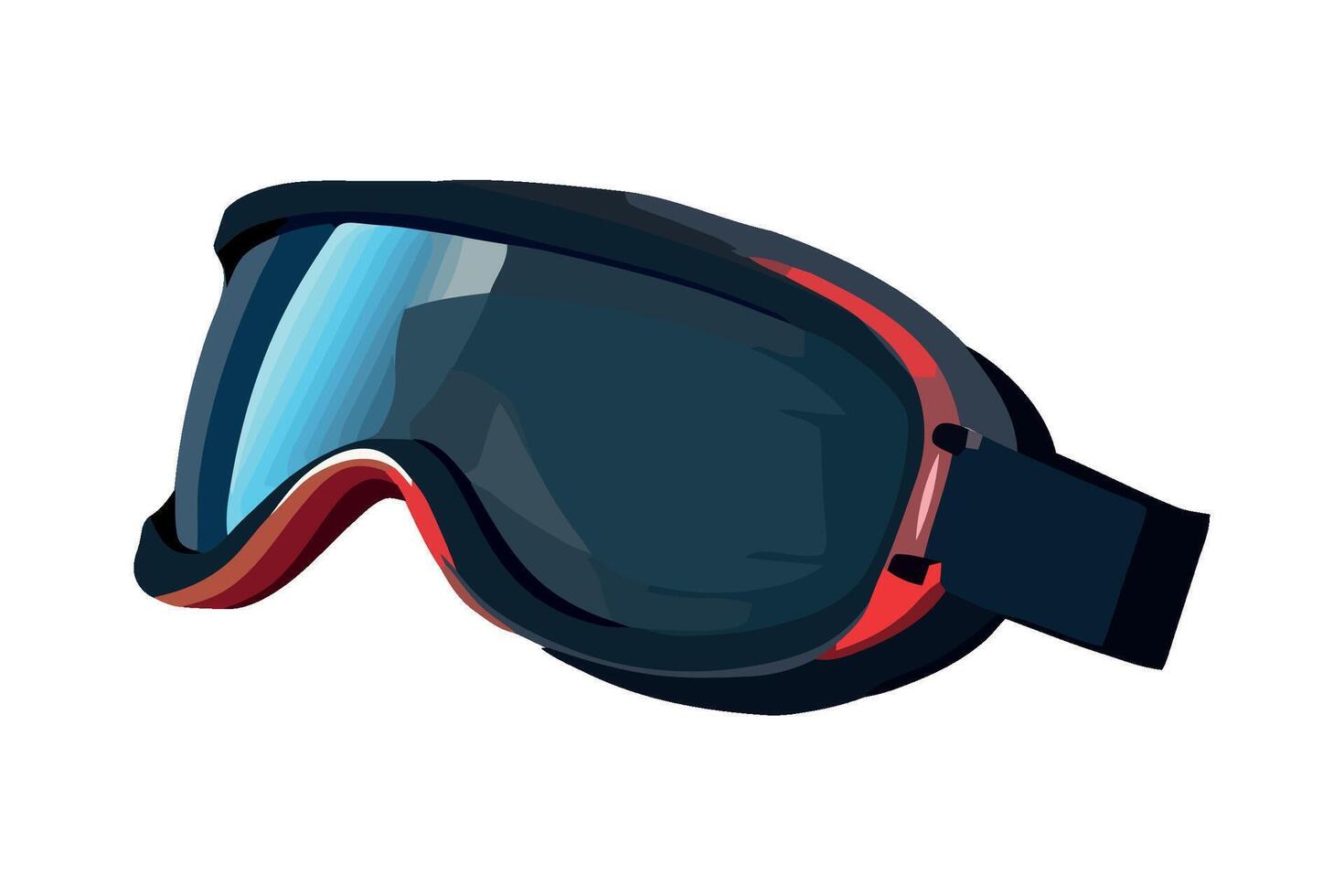 Snowboard goggles illustration isolated on white background vector