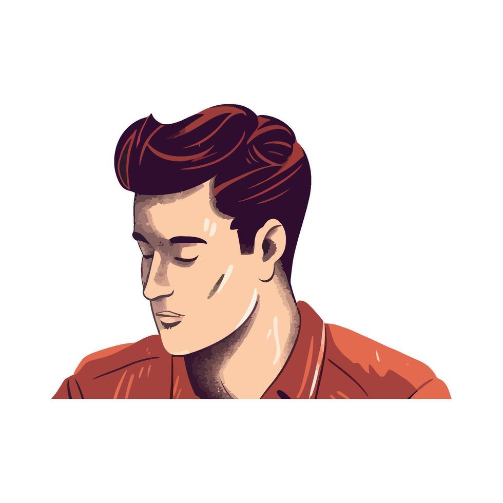 A man with a red shirt and a red tie vector