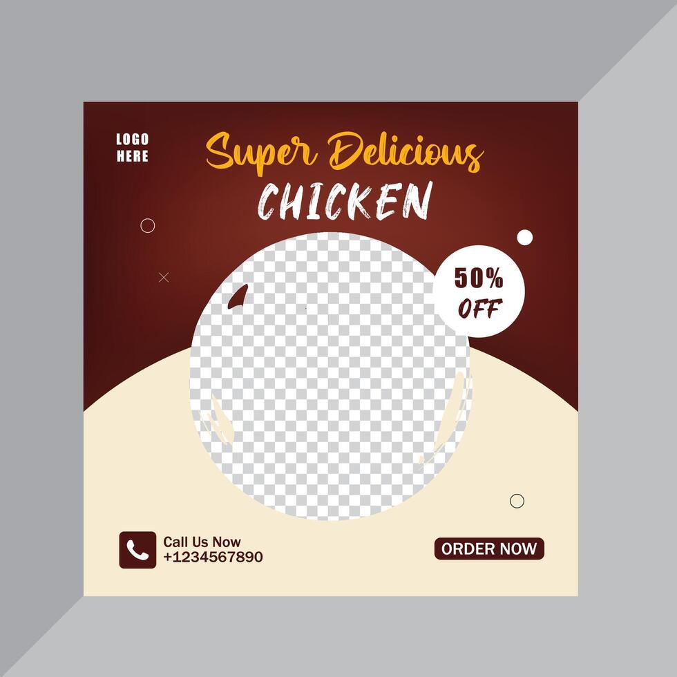 Food menu social media post template vector