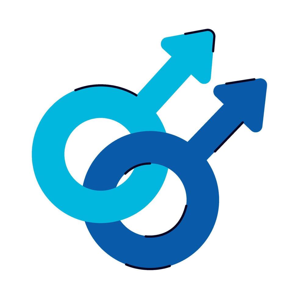 A blue and blue male and female symbol vector