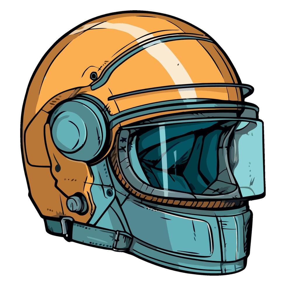 An illustration of a helmet with a visor vector