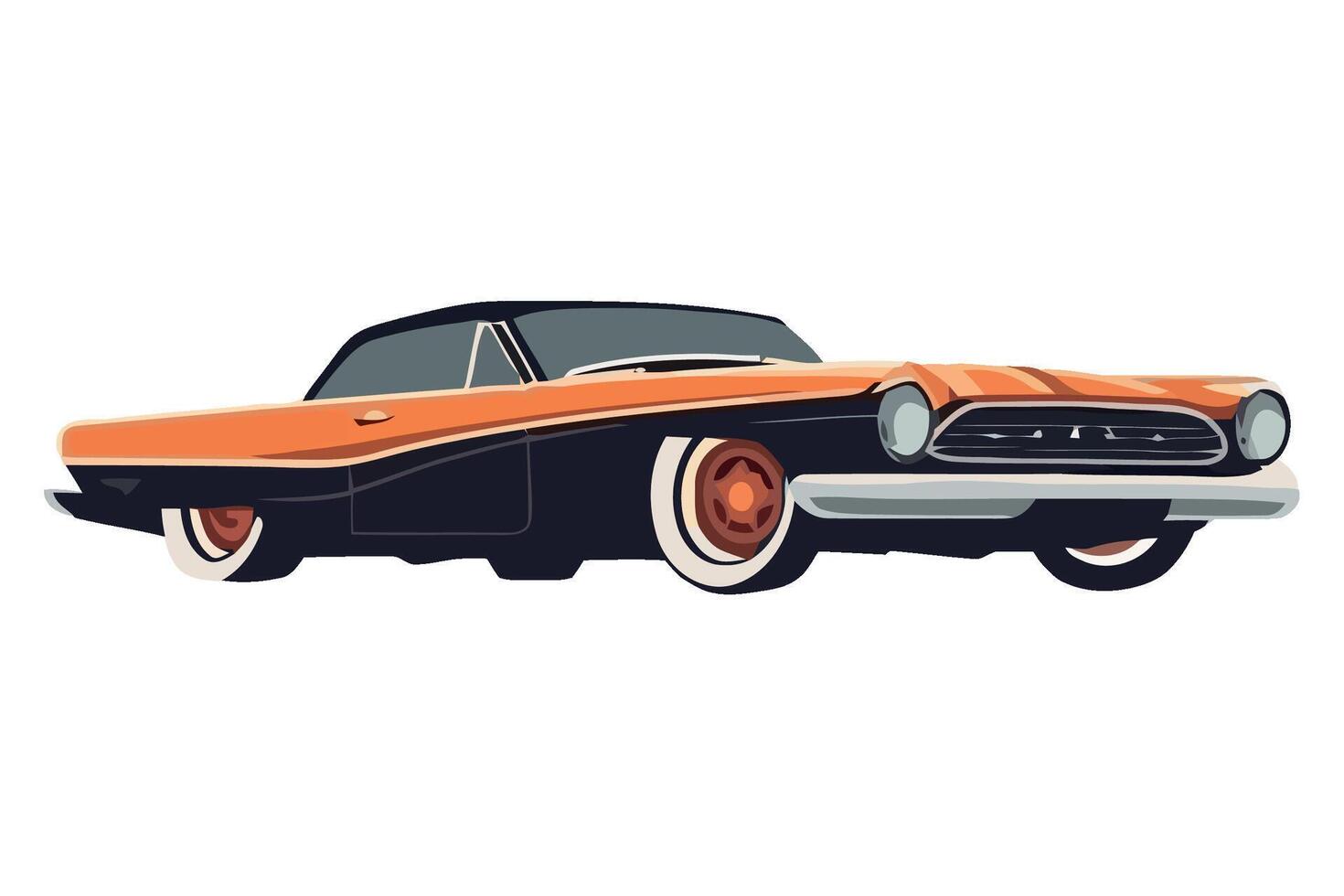 An orange and black car on a white background vector