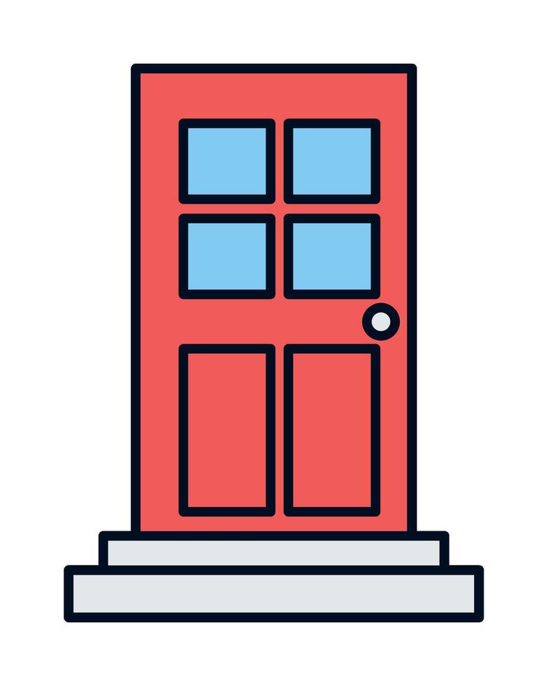 Red door icon illustration vector