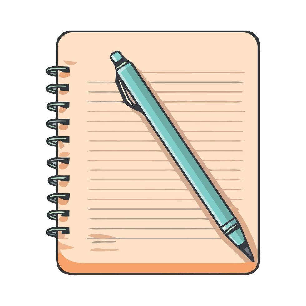 Pen and notebook icon illustration design vector
