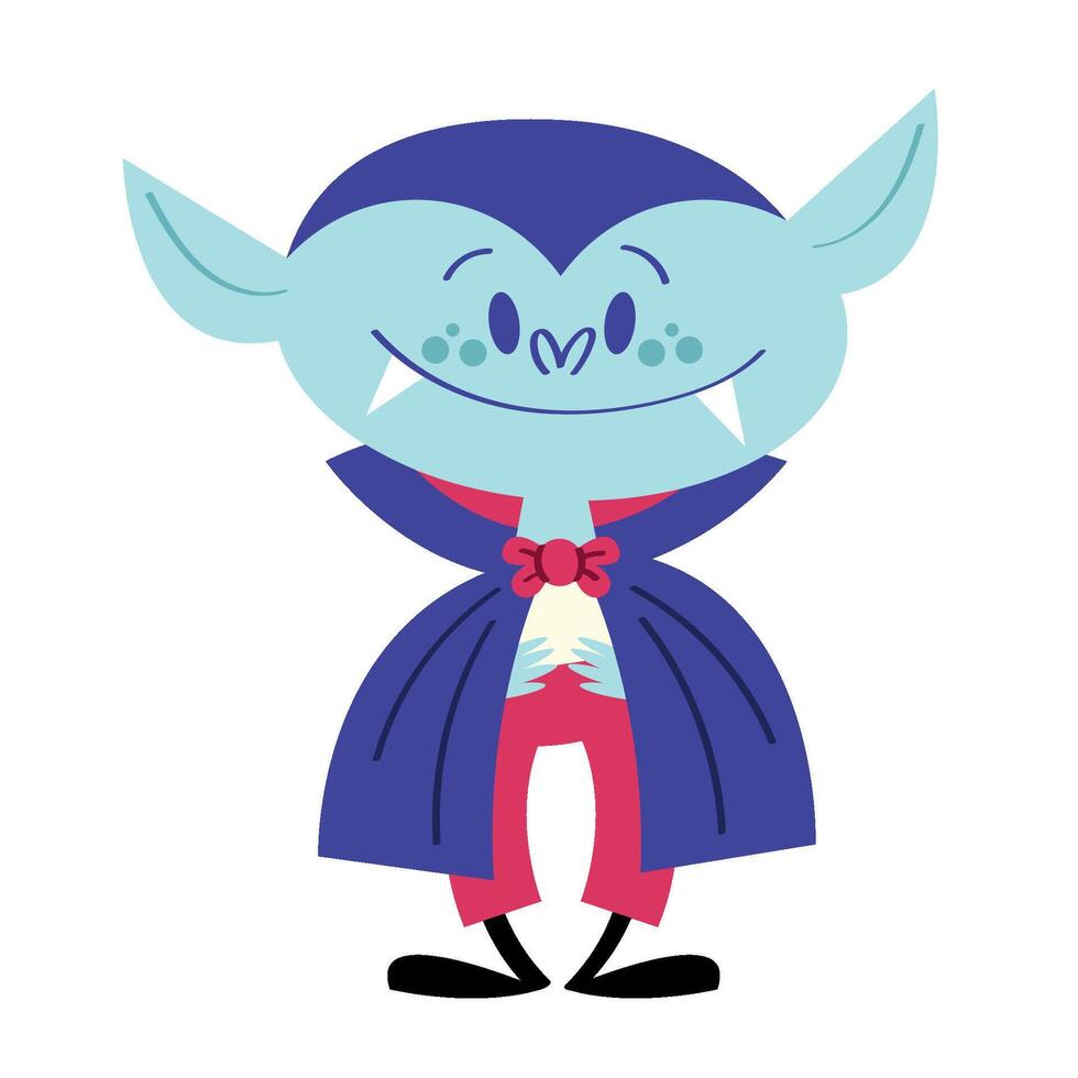 A cartoon vampire with blue eyes and red hair vector