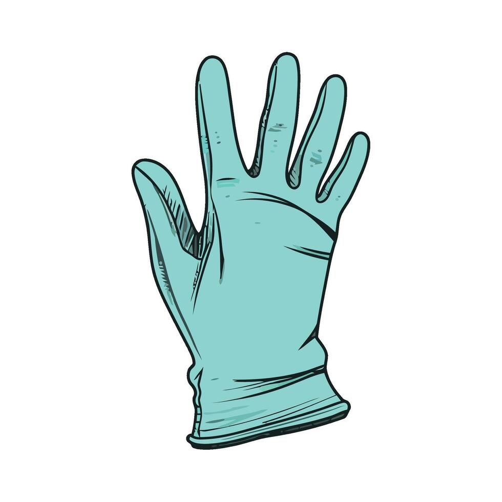 A glove with a blue glove on it vector