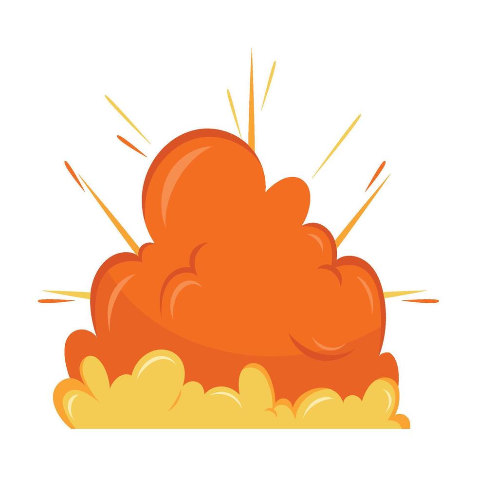 An orange cloud with smoke coming out of it vector