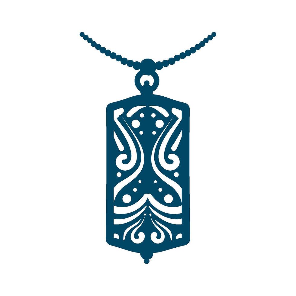 A blue pendant with a design on it vector