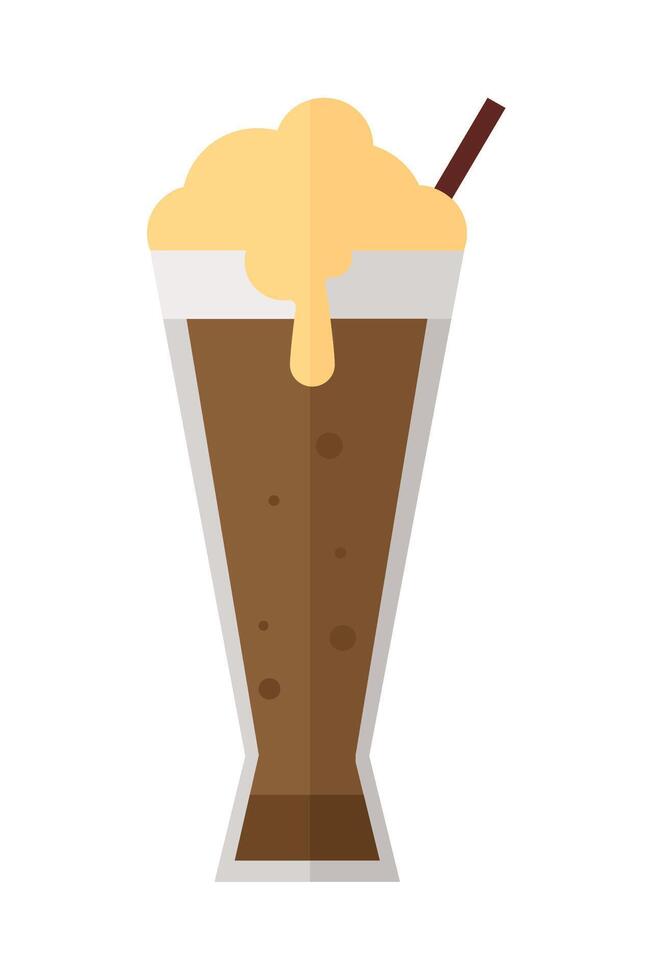 An illustration of a milkshake with a straw vector