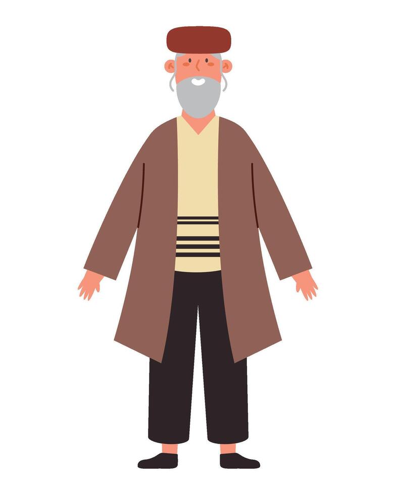 An illustration of an old man in a hat vector