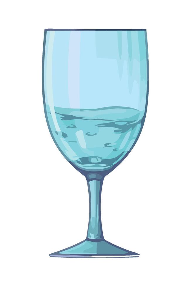 A glass of water with a blue color vector